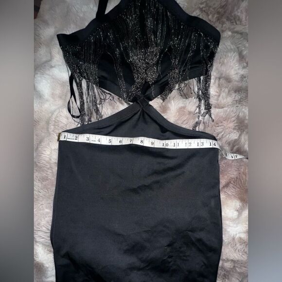 Dreamgirl Black fringe Dress, Medium - Picture 11 of 16